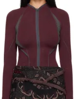 Hyein Seo Burgundy Slashed Jacket