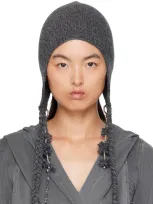 Hyein Seo Gray Tassel Charm Beanie In Grey