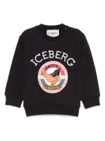 Iceberg Babies' Cartoon-print Sweatshirt In Black