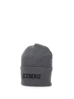 Iceberg Logo Intarsia Turn In Gray