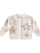 Il Gufo Baby Floral Virgin Wool Cardigan In Multicoloured