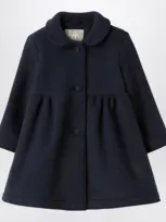 Il Gufo Kids' Ruched-detail Single-breasted Coat In Blue