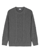 Il Gufo Kids' Cable-knit Sweater In Grey