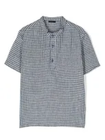 Il Gufo Check-print Short-sleeved Shirt In Blau