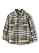 Il Gufo Babies' Checked Cotton Shirt In Green