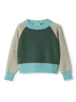 Il Gufo Kids' Colour-block Jumper In Blue