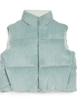 Il Gufo Kids' Corduroy Puffer Gilet In Blue