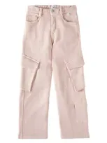 Il Gufo Kids' Cotton-blend Cargo Pants In Pink