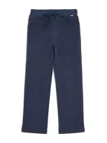 Il Gufo Kids' Cotton Drawstring-waist Trousers In Blue