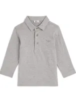 Il Gufo Kids' Cotton Logo Polo Shirt In Grey