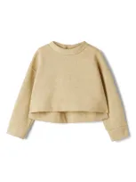 Il Gufo Kids' Cropped Sweatshirt In Neutrals