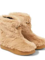 Il Gufo Kids' Faux Fur Ankle Boots In Beige