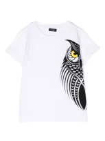 Il Gufo Kids' Graphic-print Cotton T-shirt In White