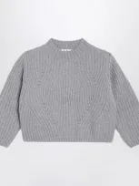 Il Gufo Kids' Grey Ribbed Wool Jumper