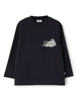 Il Gufo Kids' Logo-print Cotton Sweatshirt In Blue