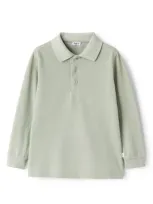 Il Gufo Kids' Long-sleeve Polo Shirt In Green