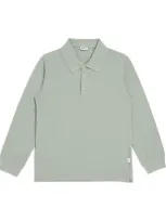 Il Gufo Kids' Long-sleeve Polo Shirt In Green