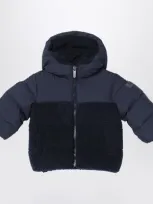 Il Gufo Navy Blue Nylon And Curly Down Jacket