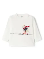 Il Gufo Babies' Printed Cotton T-shirt In White