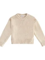 Il Gufo Kids' Ribbed-knit Sweater In Beige