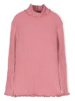 Il Gufo Kids' Ribbed T-shirt In Pink