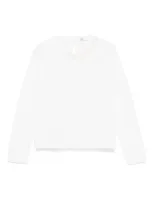 Il Gufo Kids' Ruffle-collar T-shirt In White