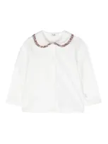 Il Gufo Babies' Ruffled-trim Shirt In White