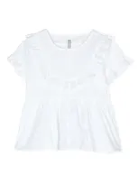 Il Gufo Ruffled T-shirt In White