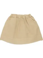 Il Gufo Kids' Stretch-cotton Bermuda Skirt In Beige