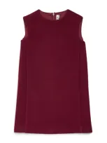 Il Gufo Kids' Techno-wool A-line Dress In Burgundy