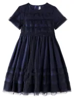 Il Gufo Kids' Layered Dress In Blue