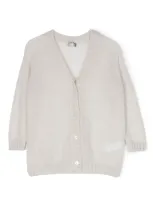 Il Gufo V-neck Buttoned Cardigan In Grau