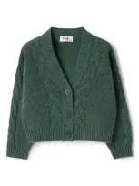 Il Gufo Kids' Virgin-wool Cardigan In Green