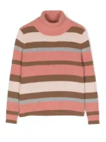 Il Gufo Virgin Wool Striped Jumper In Rosa