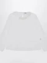 Il Gufo Kids' White Jersey With Ruffle Collar