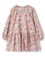 Il Gufo Kids' Floral-print Dress In Pink