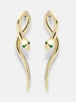 Ileana Makri Boa 18kt Gold Earrings With Emeralds