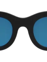 Illesteva Boca Ii Sunglasses In Black / Blue Mirror