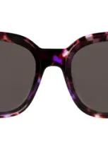 Illesteva Camille 64 Sunglasses In Berry Tortoise / Grey Flat