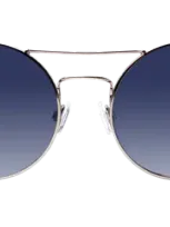 Illesteva Delon Sunglasses In Silver / Grey Gradient