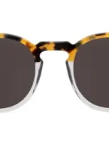 Illesteva Eldridge Sunglasses In H/h Tortoise/clear / Grey Flat