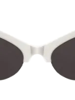 Illesteva Emma Sunglasses In Matte White / Grey