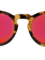 Illesteva Leonard (classic Flex Hinge) Sunglasses In Honey Tortoise / Red Mirror