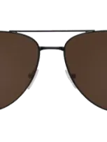 Illesteva Linate Sunglasses In Black / Mocha Flat Mirror