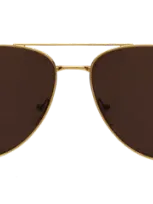 Illesteva Linate Sunglasses In Gold / Brown Flat