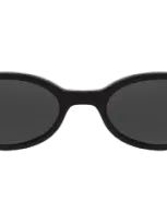 Illesteva Marianne Sunglasses In Matte Black W/ Silver Swarovski Crystals / Grey Flat