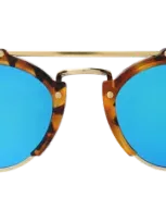 Illesteva Milan Sunglasses In Light Tortoise / Blue Mirror