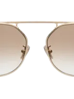 Illesteva Nicosia 57 Sunglasses In Gold