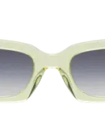 Illesteva Wilson Sunglasses In Neon Lemon / Grey Flat Gradient