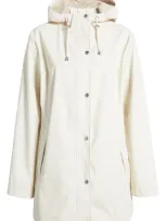 Ilse Jacobsen Hooded Waterproof Rain Jacket In Milk Creme